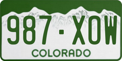 CO license plate 987XOW