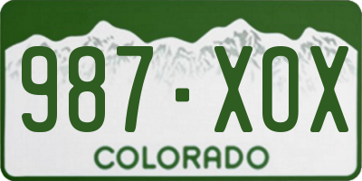 CO license plate 987XOX