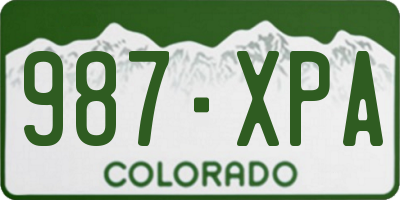 CO license plate 987XPA