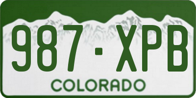 CO license plate 987XPB