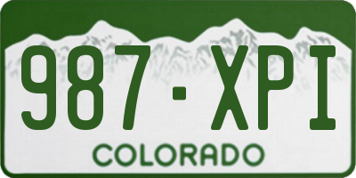 CO license plate 987XPI