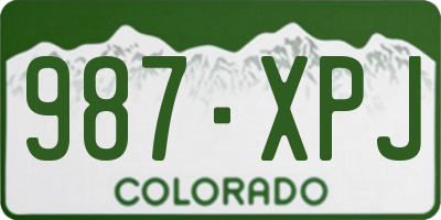 CO license plate 987XPJ
