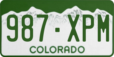 CO license plate 987XPM