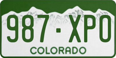 CO license plate 987XPO