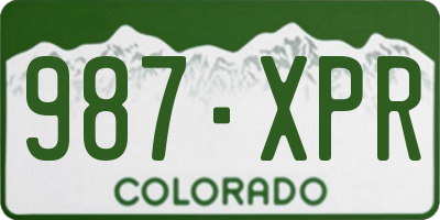 CO license plate 987XPR