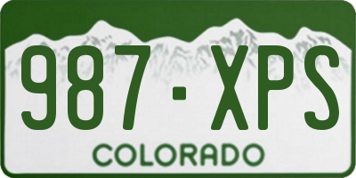 CO license plate 987XPS