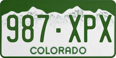 CO license plate 987XPX