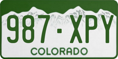 CO license plate 987XPY