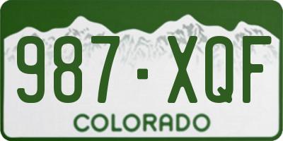 CO license plate 987XQF
