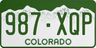 CO license plate 987XQP