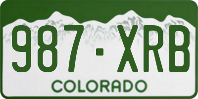 CO license plate 987XRB