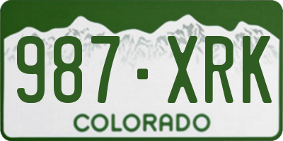 CO license plate 987XRK