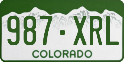 CO license plate 987XRL
