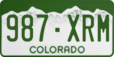 CO license plate 987XRM