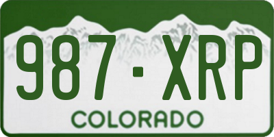 CO license plate 987XRP