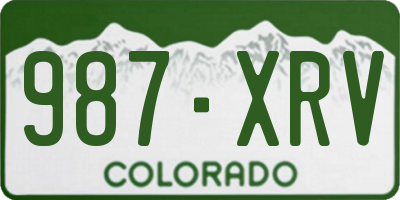 CO license plate 987XRV