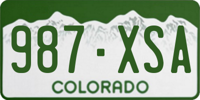 CO license plate 987XSA