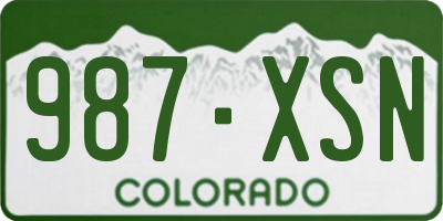 CO license plate 987XSN