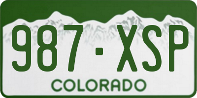 CO license plate 987XSP