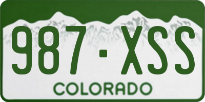 CO license plate 987XSS