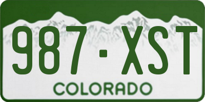 CO license plate 987XST