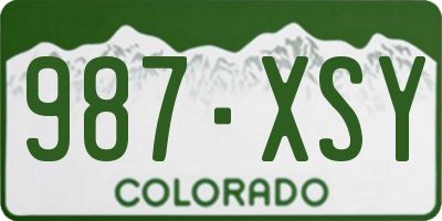 CO license plate 987XSY