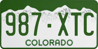 CO license plate 987XTC