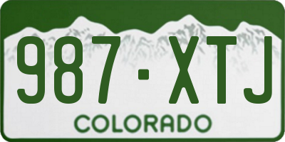 CO license plate 987XTJ