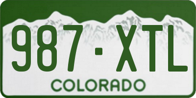CO license plate 987XTL