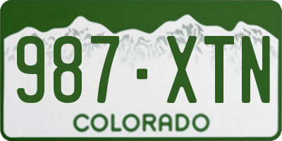 CO license plate 987XTN