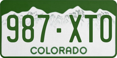 CO license plate 987XTO