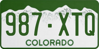 CO license plate 987XTQ