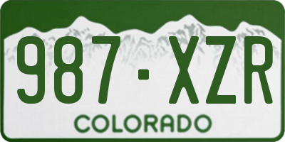 CO license plate 987XZR