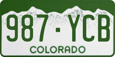 CO license plate 987YCB