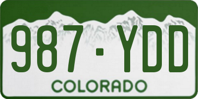 CO license plate 987YDD
