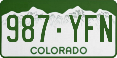 CO license plate 987YFN