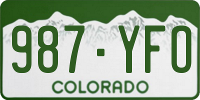 CO license plate 987YFO