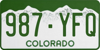 CO license plate 987YFQ