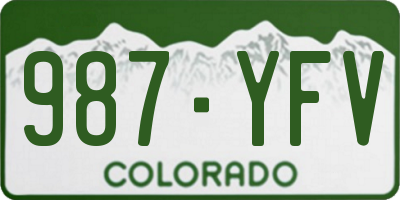 CO license plate 987YFV