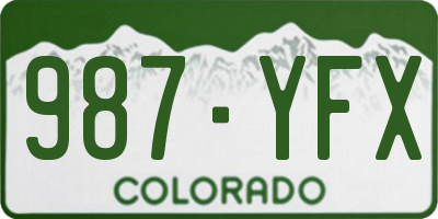 CO license plate 987YFX