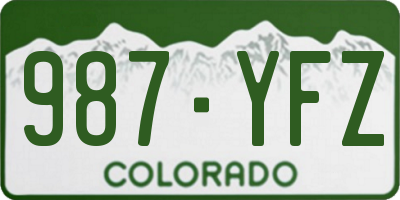 CO license plate 987YFZ