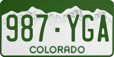 CO license plate 987YGA