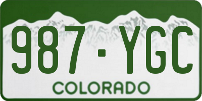 CO license plate 987YGC