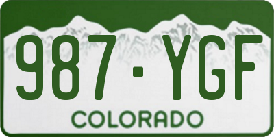 CO license plate 987YGF