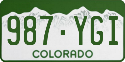 CO license plate 987YGI