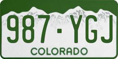 CO license plate 987YGJ