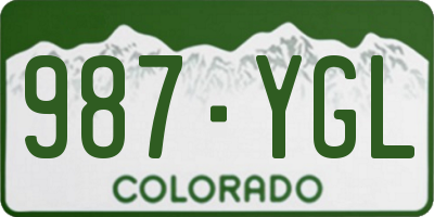 CO license plate 987YGL