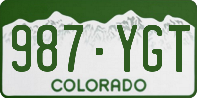 CO license plate 987YGT