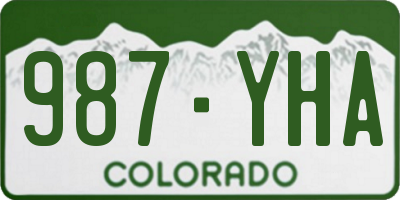 CO license plate 987YHA
