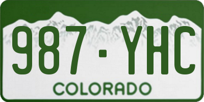 CO license plate 987YHC